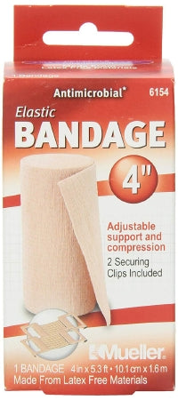 Mueller Sports Medicine Elastic Bandage Mueller® 4 Inch X 5.3 Foot Clip Detached Closure Beige NonSterile Standard Compression - Each - 6154-EA