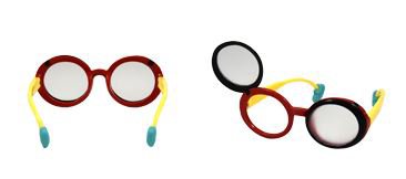 Good-Lite GOOD-LITE® Occluder Glasses Flip Up Style Opaque Green / Red / Yellow Plastic - Pair - 587600-PR