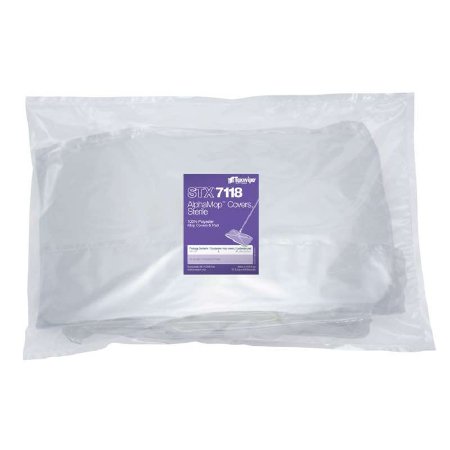 Texwipe Cleanroom Mop Head Cover / Pad Kit Texwipe® AlphaMop™ White Polyester / Foam Disposable - Case of 120 - STX7118-CS