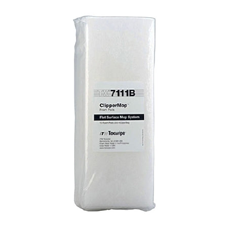 Texwipe Cleanroom Mop Pad Kit Texwipe® ClipperMop™ White Foam Disposable - Case of 10 - TX7111B-CS