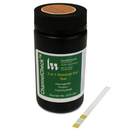 Healthmark Industries Instrument Cleaning Verification Kit ChannelCheck™ Checks for Blood, Protein, Carbohydrates - Box of 2 - UCC-222-BX