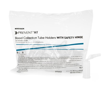 McKesson Needle Holder with Safety Shield McKesson Prevent® HT Universal Fit, Clear, Non-Stackable, Multi-Sample, With Safety Hinge 13 mm and 16 mm Blood Collection Tubes - Case of 1000 - 16-BCTHLDRSF-CS