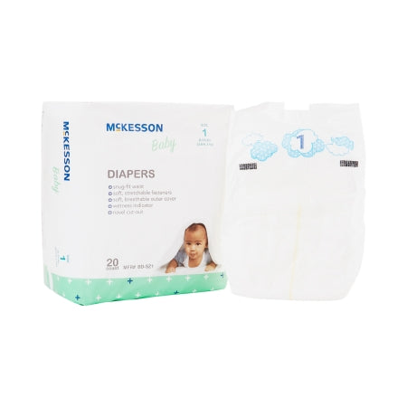 McKesson Unisex Baby Diaper McKesson Size 1 Disposable Heavy Absorbency - Case of 6 - BD-SZ1-CS