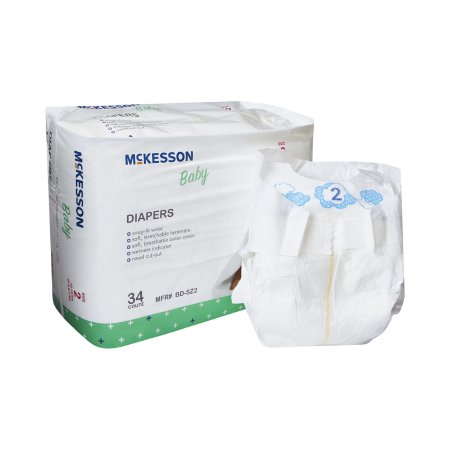 McKesson Unisex Baby Diaper McKesson Size 2 Disposable Heavy Absorbency - Bag of 1 - BD-SZ2-BG