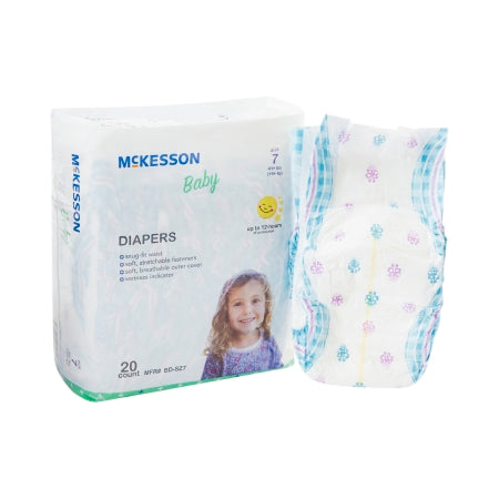 McKesson Unisex Baby Diaper McKesson Size 7 Disposable Heavy Absorbency - Bag of 1 - BD-SZ7-BG