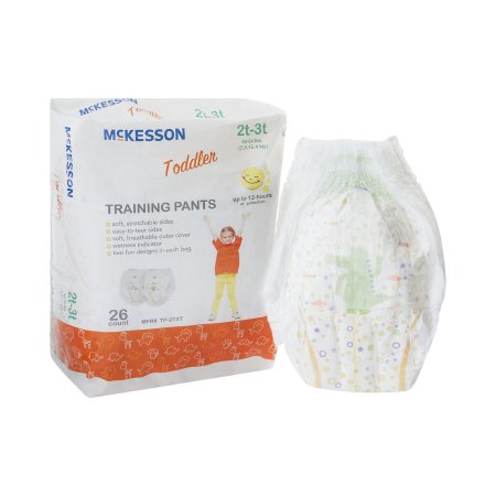 McKesson Unisex Toddler Training Pants McKesson Pull On with Tear Away Seams Size 2T to 3T Disposable Heavy Absorbency - Case of 4 - TP-2T3T-CS