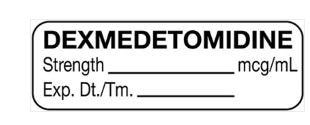 United Ad Label Drug Label UAL™ Anesthesia Label Dexmedetomidine Strength_mg/mL Exp Dt Tm_ White 1/2 X 1-1/2 Inch - Roll of 1 - ULAL1501-RL