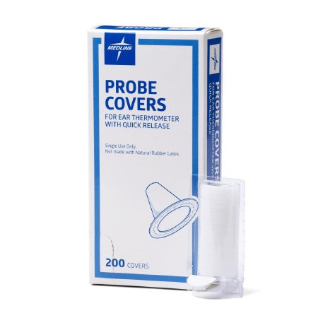 Medline Tympanic Thermometer Probe Cover For use with Tympanic Thermometers 20 per Box - Box of 200 - MDSM3A7208058-BX