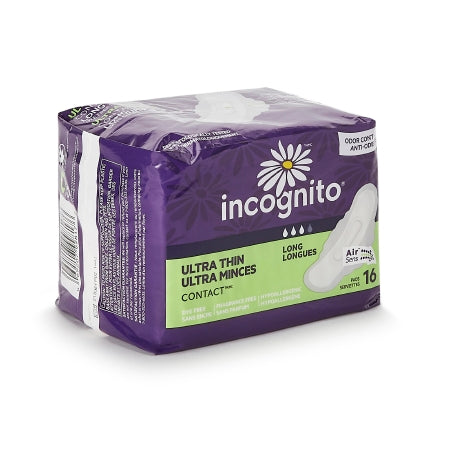 First Quality Feminine Pad Incognito® Ultra Thin with Wings Super Absorbency - Bag of 16 - 10006615-BG