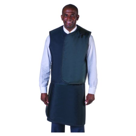 Wolf X-Ray X-Ray Apron / Vest with Thyroid Collar Navy Blue Wraparound Style Large - Each - 66083TC-22-EA