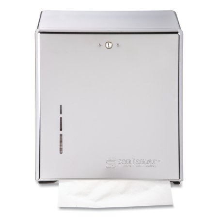 Lagasse Paper Towel Dispenser San Jamar® Chrome Steel Manual 500 Multifold / 300 C-Fold Wall Mount - Each - SJMT1900XC-EA