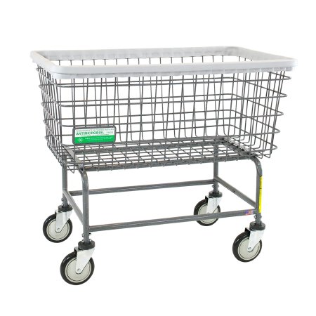 R & B Wire Products Antimicrobial Laundry Cart 6 Bushel Capacity Steel Tubing 5 Inch Clean Wheel System™ Casters - Each - 201H/ANTI-EA