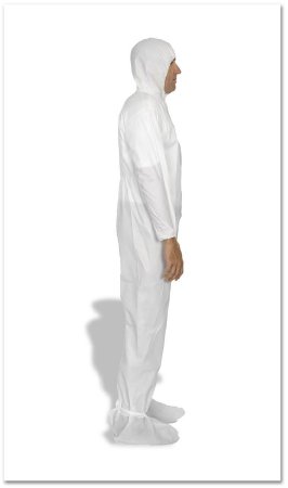 TrueCare Biomedix Cleanroom Coverall with Hood and Boot Covers X-Large White Disposable Sterile - CT/20 - TCBACV54ST-XL-CT