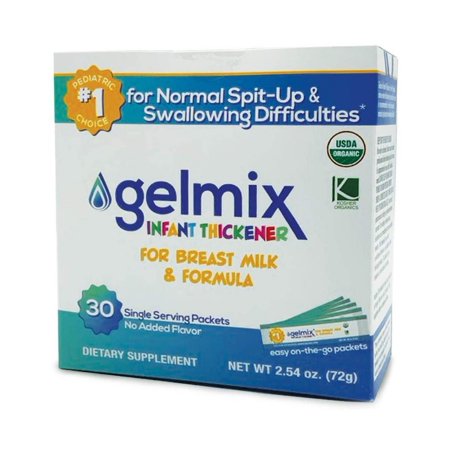 Parapharma Tech LLC Infant Formula and Breast Milk Thickener Gelmix® 2.4 Gram Individual Packet Unflavored Powder IDDSI Level 1 Slightly Thick - Case of 360 - GEL-WHO-005-CS