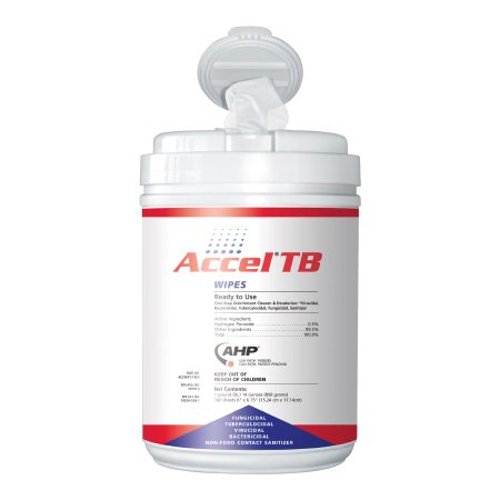 Unimed - Midwest Accel® TB Surface Disinfectant Cleaner Premoistened Peroxide Based Manual Pull Wipe 160 Count Canister Scented NonSterile - Case of 1920 - UWIP242221-CS