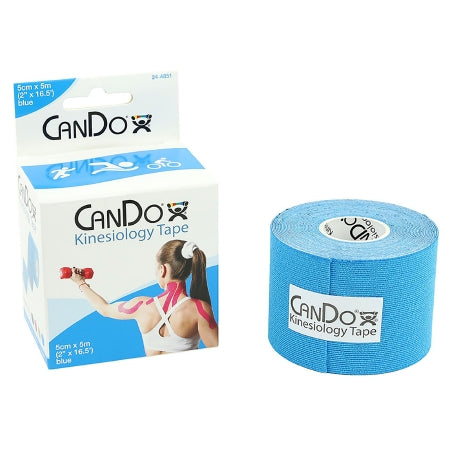 Fabrication Enterprises Kinesiology Tape CanDo® Blue 2 Inch X 5 Yard Cotton / Rayon NonSterile - Roll of 1 - 24-4851-RL