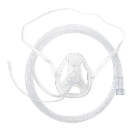 Medline Oxygen Mask with ETCO2 Monitoring OxyMask™ ETCO2 Elongated Style Pediatric Adjustable Head Strap - Case of 25 - OK21258ML-CS