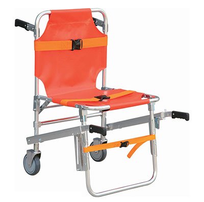 Fabrication Enterprises Evacuation Stair Chair 350 lbs. Weight Capacity Without Arms Orange Upholstery - Each - 16-1901-EA