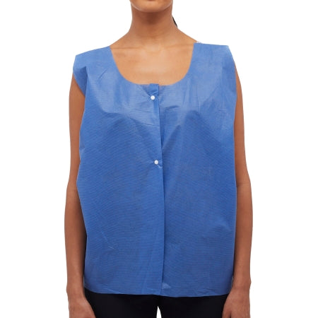 McKesson Exam Vest McKesson Blue One Size Fits Most Front Opening Snap Closure Unisex - Case of 75 - 143-70218N-CS