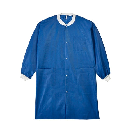 Graham Medical Products Lab Coat LabMates® Blue 2X-Large Knee Length Disposable - Case of 50 - 85239-CS