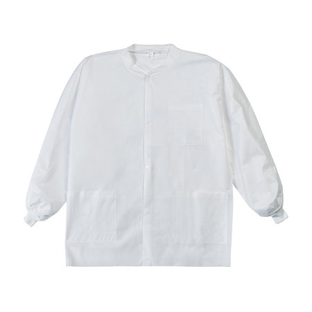 Graham Medical Products Lab Jacket LabMates® White Large Hip Length Disposable - Case of 50 - 85185-CS