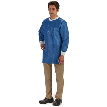 Graham Medical Products Lab Jacket LabMates® Blue 2X-Large Hip Length Disposable - Bag of 10 - 85231-BG