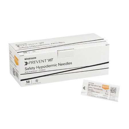 McKesson Safety Hypodermic Needle McKesson Prevent® HT 5/8 Inch Length 25 Gauge Thin Wall Hinged Safety Needle - Case of 800 - 16-N2558S-CS