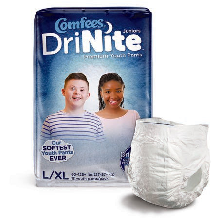 Attends Healthcare Products Unisex Youth Absorbent Underwear Comfees® DriNite® Juniors Pull On with Tear Away Seams Large / X-Large Disposable Heavy Absorbency - Bag of 13 - CMF-YLXL-BG