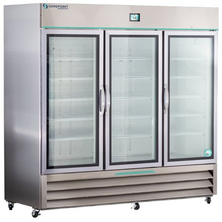 Horizon Scientific Inc Refrigerator Corepoint™ Scientific White Diamond Series Laboratory Use 72 cu.ft. 3 Swing Glass Doors Cycle Defrost - Each - NSWDR723SSG/0-EA