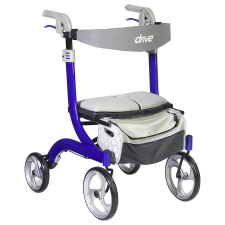 Drive Medical 4 Wheel Rollator drive™ Nitro DLX Blue Adjustable Height / Lightweight / Folding Aluminum Frame - Each - RTL10266BL-HS-EA