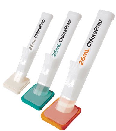 BD Skin Prep Solution ChloraPrep™ Scrub Teal™ 26 mL Foam Applicator 2% / 70% Strength CHG (Chlorhexidine Gluconate) / Isopropyl Alcohol Sterile - Case of 25 - 930825-CS