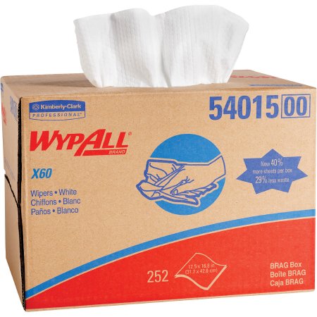 Kimberly Clark Task Wipe WypAll® X60 White NonSterile Hydroknit Fabric 12-1/2 X 16-4/5 Inch Disposable - Case of 252 - 54015-CS