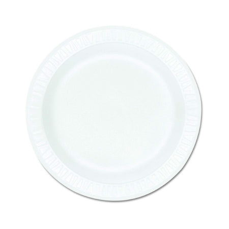 RJ Schinner Co Compartment Plate Dart® Concorde® White Single Use Non-Laminated Foam 9 Inch Diameter - Case of 4 - 9PWCR / 9PWC-CS