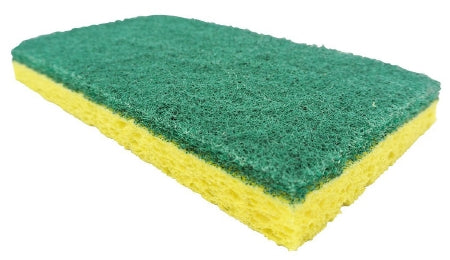 RJ Schinner Co Scouring Sponge / Pad Medium Duty Yellow / Green NonSterile Cellulose 3/4 X 3-3/8 X 6 Inch Reusable - Case of 8 - SC200-CS