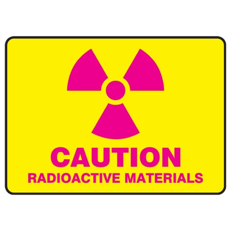 Grainger Wall Sign Caution Caution Radioactive Materials - Each - 451Z72-EA