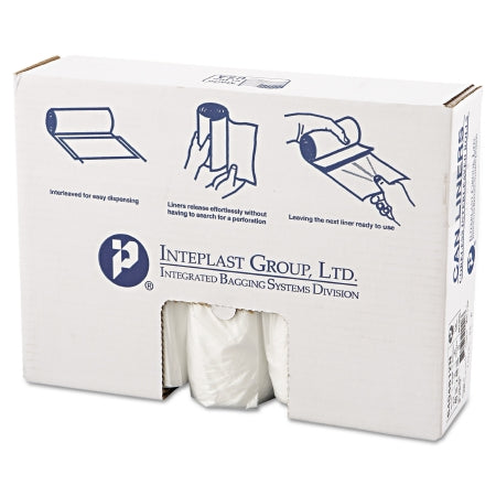Lagasse Trash Bag Inteplast Group 45 gal. Clear HDPE 12 Mic. 40 X 48 Inch Star Seal Bottom Coreless Roll - CT/250 - IBSS404812N-CT