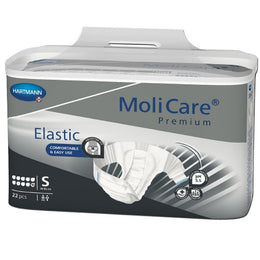 Hartmann Unisex Adult Incontinence Brief MoliCare® Premium Elastic 10D Small Disposable Heavy Absorbency - Case of 66 - 165671-CS
