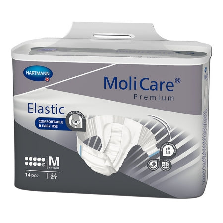 Hartmann Unisex Adult Incontinence Brief MoliCare® Premium Elastic 10D Medium Disposable Heavy Absorbency - Pack of 14 - 165672-PK