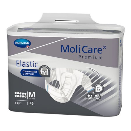 Hartmann Unisex Adult Incontinence Brief MoliCare® Premium Elastic 10D Medium Disposable Heavy Absorbency - Case of 56 - 165672-CS