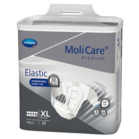 Hartmann Unisex Adult Incontinence Brief MoliCare® Premium Elastic 10D X-Large Disposable Heavy Absorbency - Case of 56 - 165674-CS