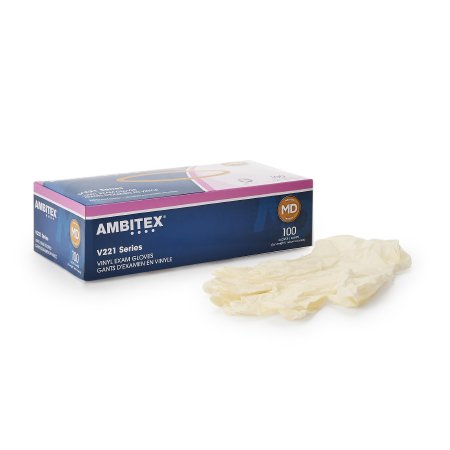 Cardinal Exam Glove Ambitex® Medium NonSterile Vinyl Standard Cuff Length Smooth Cream Not Rated - Case of 1000 - VMD221-CS