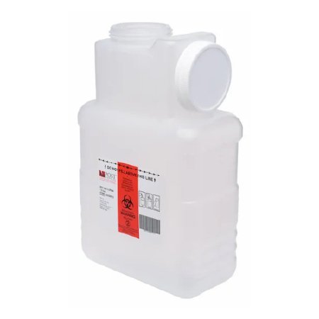 Post Medical Sharps Container Leaktight Translucent Base Horizontal / Vertical Entry 1.5 Gallon - Case of 22 - 2201-LPBW-22-CS