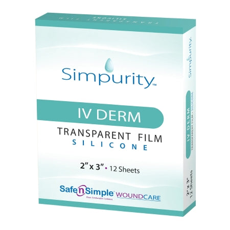 Safe N Simple I.V. Dressing Simpurity™ IV Derm Foam / Silicone 2 X 3 Inch Sterile - Case of 192 - SNS52723-CS