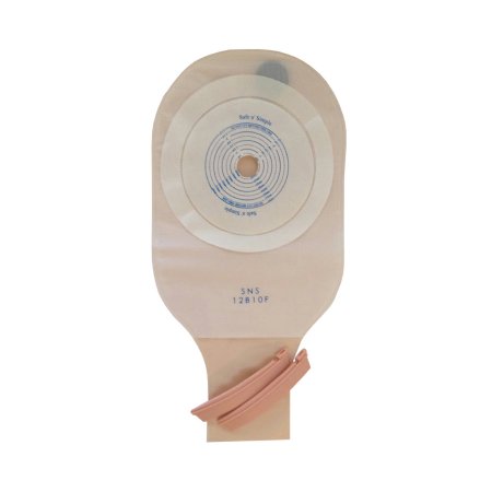 Safe N Simple Ostomy Pouch Safe n' Simple One-Piece System 12 Inch Length Drainable Flat, Trim to Fit - Case of 80 - SNS12B10F-CS