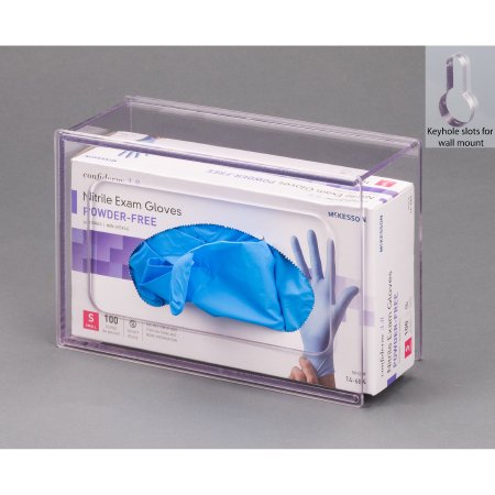 Poltex Inc Glove Box Holder Wall Mounted 1-Box Capacity Clear 9 W X 3.55 D X 5-1/2 H Inch PETG Plastic - Each - 1GBST-W-EA