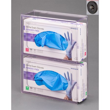 Poltex Inc Glove Box Holder Magnet Mounted 2-Box Capacity Clear 10-1/4 W X 3-3/4 D X 10 H Inch PETG Plastic - Each - 2GBST-M-EA