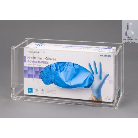 Poltex Inc Glove Box Holder Wall Mounted 1-Box Capacity Clear 10-1/4 W X 3-3/4 D X 15 H Inch Acrylic - Each - ACGB1-W-EA