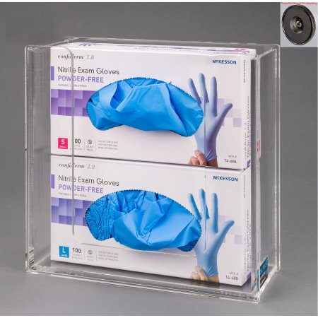 Poltex Inc Glove Box Holder Wall Mounted 2-Box Capacity Clear 10-1/4 W X 3-3/4 D X 10 H Inch Acrylic - Each - ACGB2-M-EA