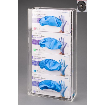 Poltex Inc Glove Box Holder Magnet Mounted 4-Box Capacity Clear 10-1/4 W X 3-3/4 D X 20 H Inch Acrylic - Each - ACGB4-M-EA