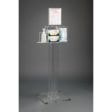Poltex Inc Respiratory Hygiene Dispensing Station Floor Stand Clear Acrylic / PETG Plastic - Each - RESPS-S-EA